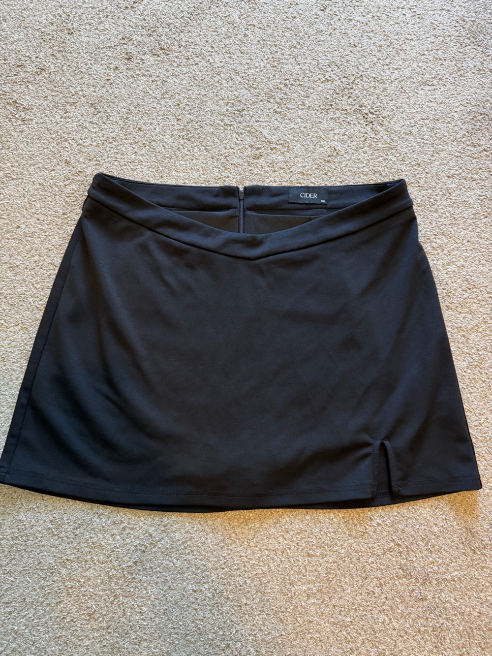 Cider Black Ponte Skort with Front Slit